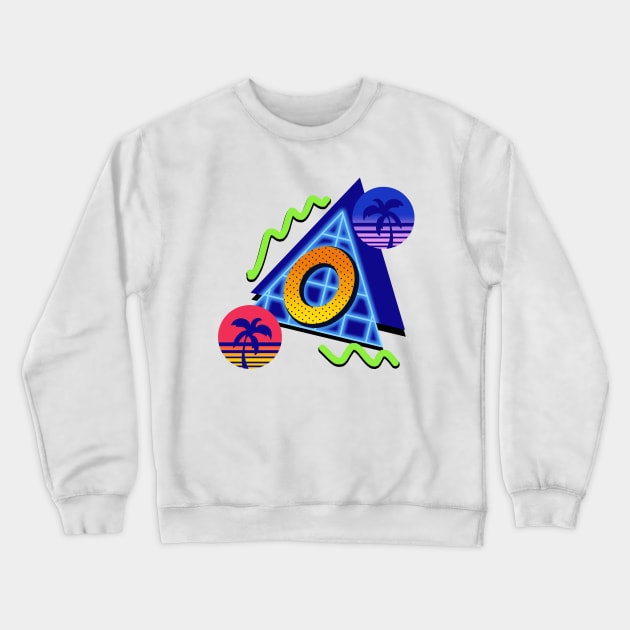 Initial Letter O - 80s Synth Crewneck Sweatshirt by VixenwithStripes